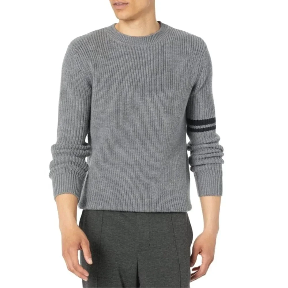 Label Brand Go To Sweater Size XS Light Gray Heavy Knit NWT Wool Merino